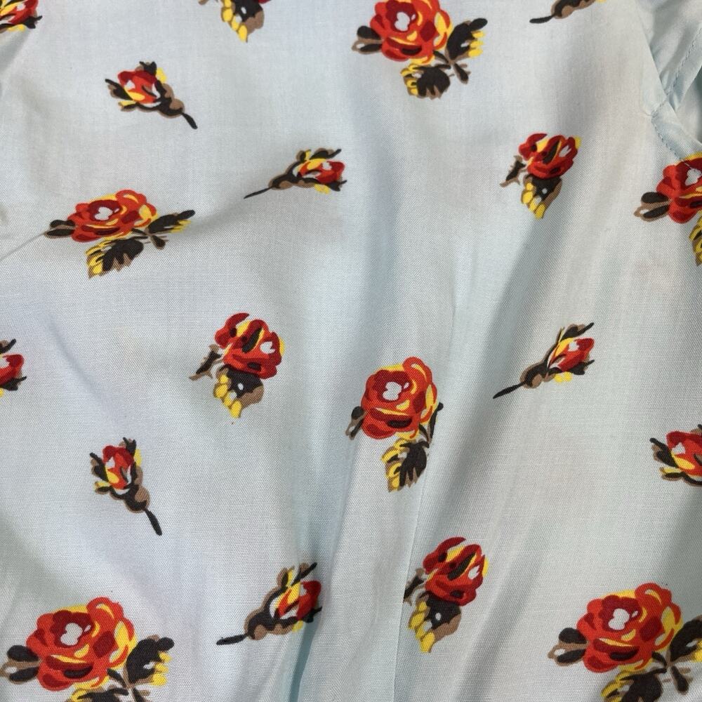 J. Crew Mercantile Mini Dress Sz 16T Blue Floral Ruffles Faux Wrap Cottagecore - Picture 10 of 10
